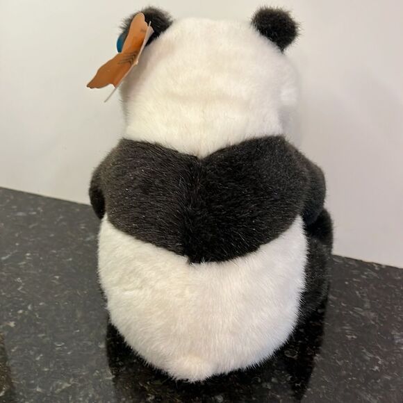 Dakin Vintage Ping Panda White Black Bear Bow Tie Stuffed Plush Toy Animal 1983 - Picture 4 of 14